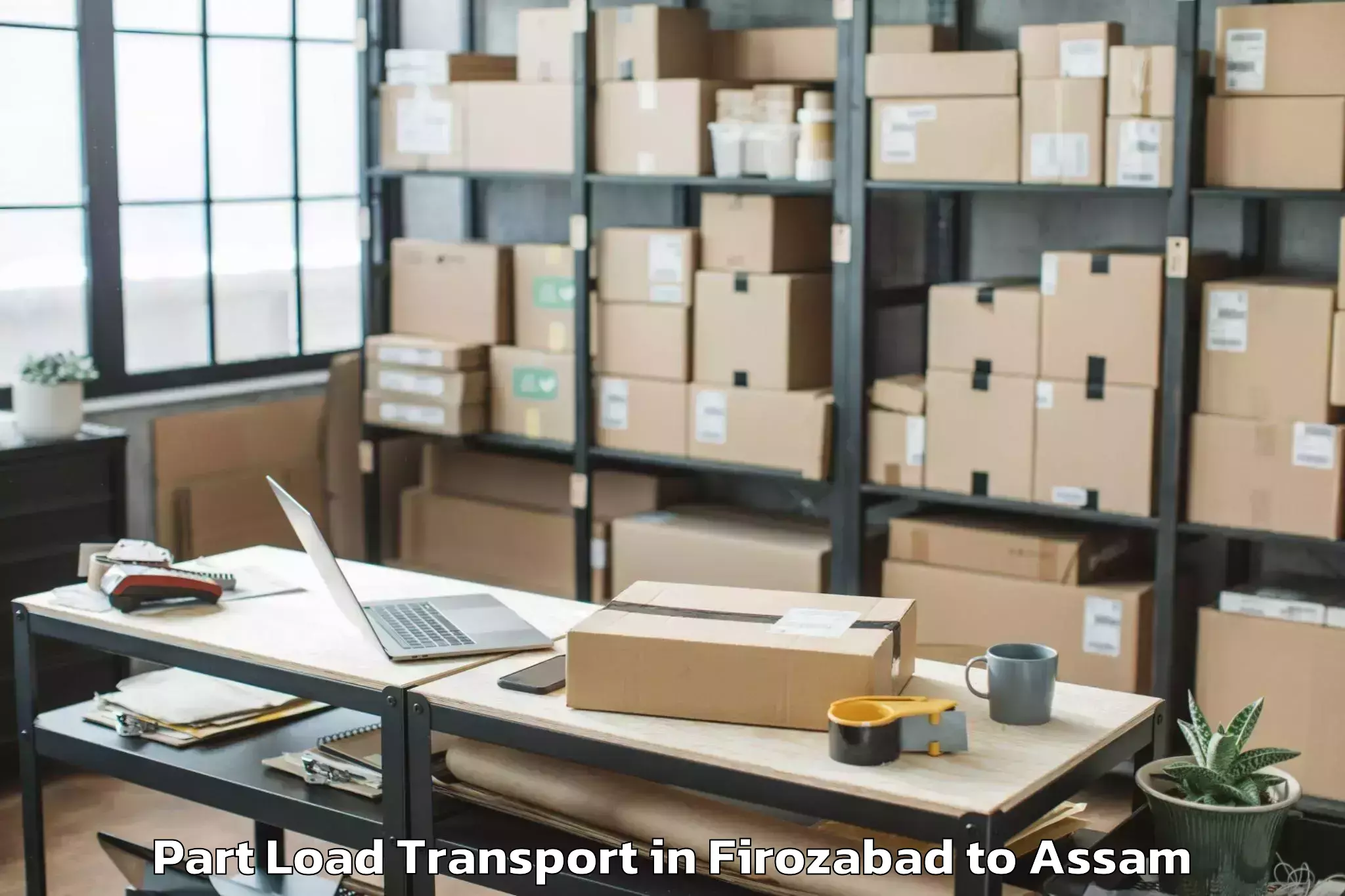 Top Firozabad to Bhowraguri Part Load Transport Available